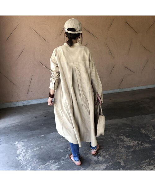 copine（コピン）の「再入荷！ゆる可愛い！ストライプシャツワンピース【クリックポスト対象商品】（ワンピース・レディース・その他）」の13枚目の写真