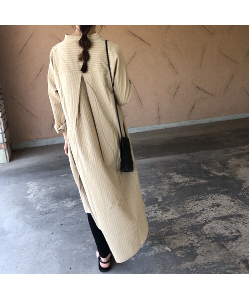 copine（コピン）の「再入荷！ゆる可愛い！ストライプシャツワンピース【クリックポスト対象商品】（ワンピース・レディース・その他）」の7枚目の写真