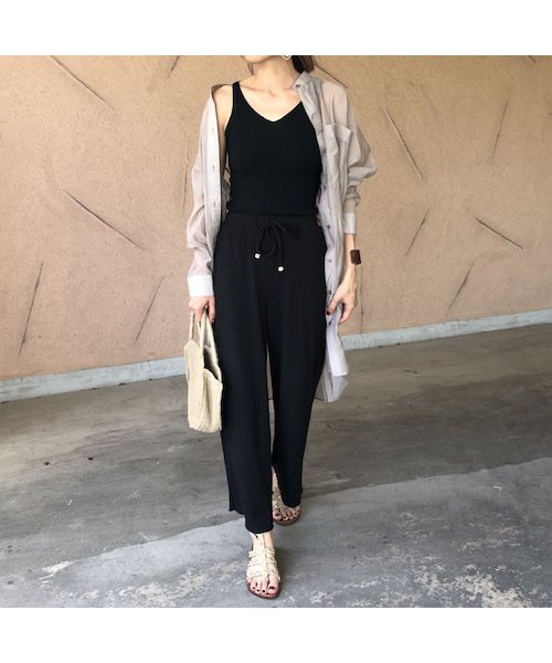 copine（コピン）の「ゆるっとカジュアル！リブワイドリラックスパンツ（2size）【クリックポスト対象商品】（その他パンツ・レディース・その他）」の7枚目の写真