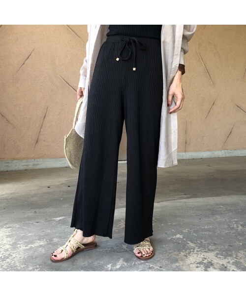 copine（コピン）の「ゆるっとカジュアル！リブワイドリラックスパンツ（2size）【クリックポスト対象商品】（その他パンツ・レディース・その他）」の10枚目の写真