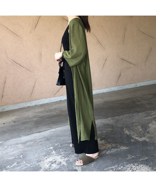 copine（コピン）の「ゆるっとカジュアル！リブワイドリラックスパンツ（2size）【クリックポスト対象商品】（その他パンツ・レディース・その他）」の2枚目の写真