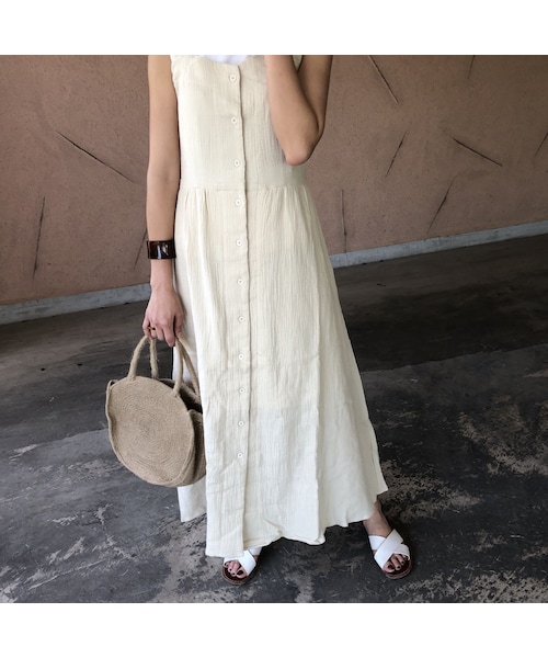 copine(コピン)の「【スペシャルプライス!定価3850円→1430円】楽な着心地バックゴム!フロントボタンシンプルロングワンピース(3color)(ワンピース・レディース・その他)」の12枚目の写真