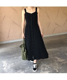 copine | 【スペシャルプライス！定価3850円→1430円】楽な着心地バックゴム！フロントボタンシンプルロングワンピース(3color)(ワンピース)