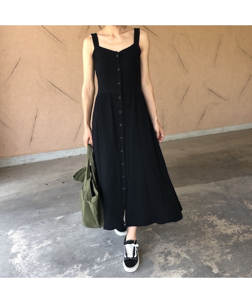 copine(コピン)の「【スペシャルプライス!定価3850円→1430円】楽な着心地バックゴム!フロントボタンシンプルロングワンピース(3color)(ワンピース・レディース・その他)」の1枚目の写真
