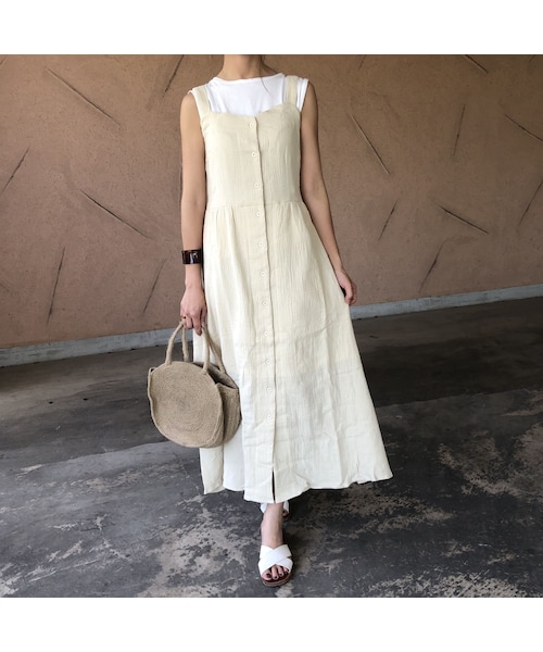 copine(コピン)の「【スペシャルプライス!定価3850円→1430円】楽な着心地バックゴム!フロントボタンシンプルロングワンピース(3color)(ワンピース・レディース・その他)」の7枚目の写真