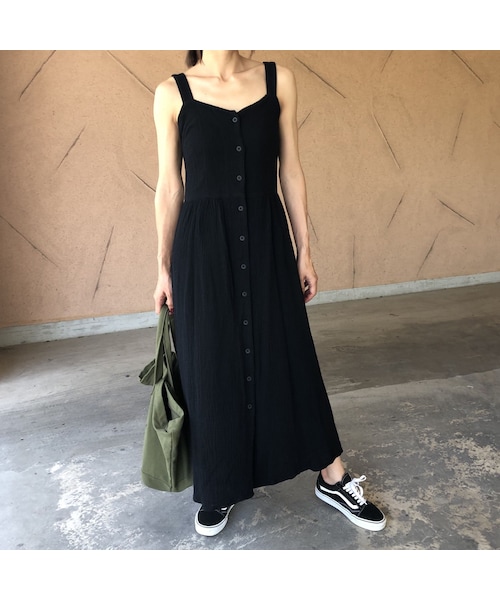 copine(コピン)の「【スペシャルプライス!定価3850円→1430円】楽な着心地バックゴム!フロントボタンシンプルロングワンピース(3color)(ワンピース・レディース・その他)」の3枚目の写真