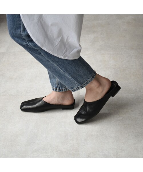 Lavish Gate（ラヴィッシュゲート）の「shoes-02109　スクエアトゥ エコレザー スリッパサンダル　エクリュ　ブラウン　ブラック　カーキベージュ（サンダル・レディース・その他）」の13枚目の写真