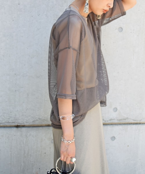 no brand（ノーブランド）の「メッシュレイヤードTEE（Tシャツ/カットソー・レディース・その他）」の8枚目の写真