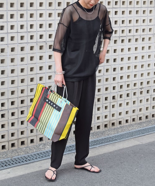 no brand（ノーブランド）の「メッシュレイヤードTEE（Tシャツ/カットソー・レディース・その他）」の9枚目の写真