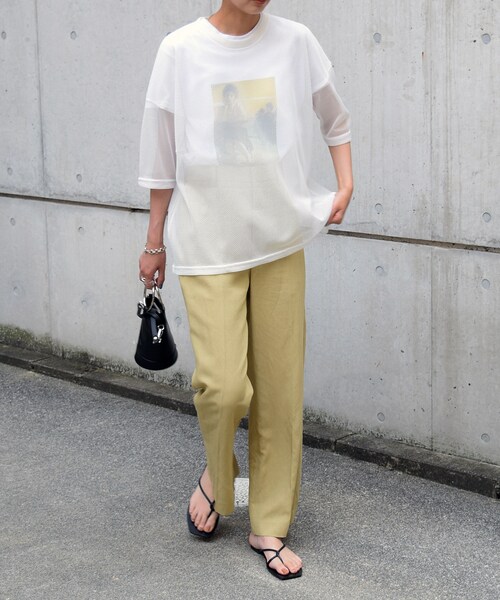 no brand（ノーブランド）の「メッシュレイヤードTEE（Tシャツ/カットソー・レディース・その他）」の2枚目の写真