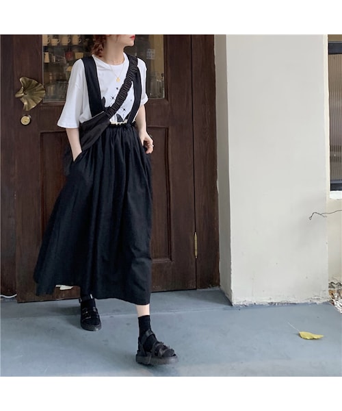 no brand（ノーブランド）の「ジャンパースカート ストラップスカート 