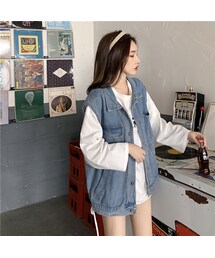 ★韓国人気★NOICE(ノイス) ウォッシングデニムジャケット ノーワンノーズ No one knows ビッグシルエットデニムGジャン