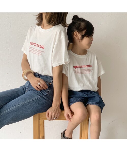 Lavish Gate(ラヴィッシュゲート)の「nh-tops-02166 クルーネック テキストTシャツ ホワイト モカ(Tシャツ/カットソー・レディース・その他)」の9枚目の写真