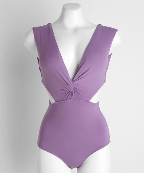 DHOLIC（ディーホリック）の「ツイストVネック水着（水着・レディース・ブラック/グリーン/パープル・FREE）」の3枚目の写真
