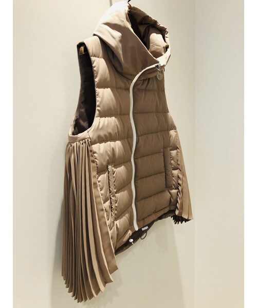 MARECHAL TERRE / サイドプリーツダウンベスト/2/ポリエステル/GRY/ZMT204VT016 MARECHAL TERRE（マルシャルテル）の「サイドプリーツダウンベスト