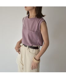 Lavish Gate | nh-tops-04043　日本製　ポケット付き タンクトップ 　オフホワイト　キャメルブラウン　ダスティパープル 　チャコール(タンクトップ)