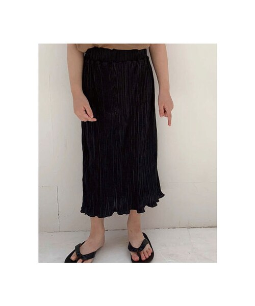 cache cache（カシュ カシュ）の「ロングスカート（ブラック／パープル）（スカート・キッズ・その他）」の5枚目の写真