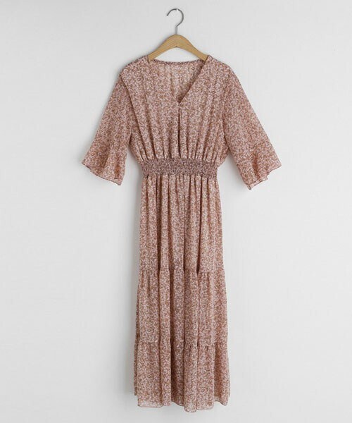 DHOLIC（ディーホリック）の「フローラルティアードワンピース（ワンピース・レディース・ホワイト/グリーン/ピンク・FREE）」の3枚目の写真