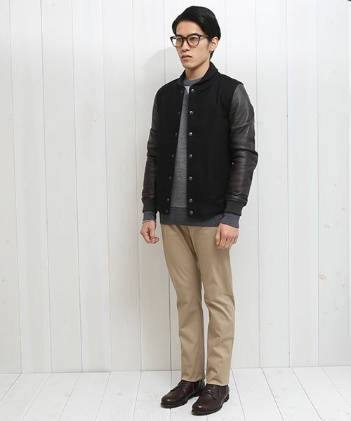 STUDIOUS（ステュディオス）の「レザースリーブメルトンスタジャン D