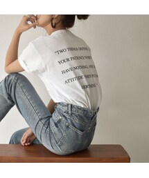 Lavish Gate | nh-tops-02159　ポケット付き　バックメッセージ Tシャツ(Tシャツ/カットソー)