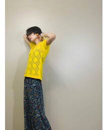 USED | Yellow rétro summer knit-1196-6(ニット/セーター)