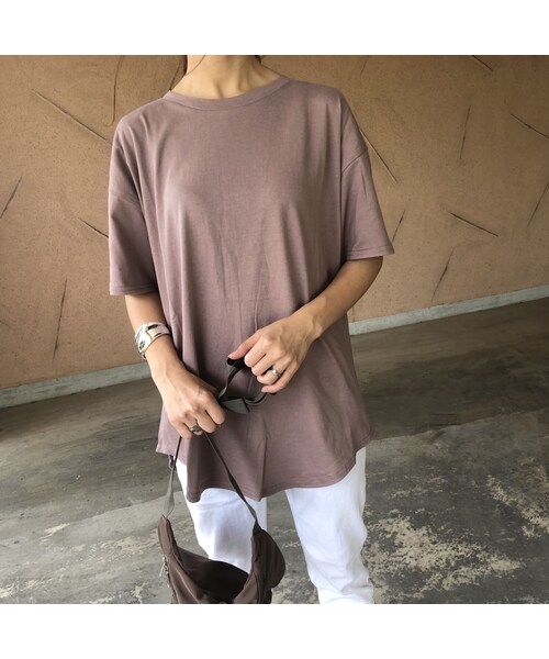 copine（コピン）の「柔らか肌触り！バックスリットビッグtシャツ(3color)【クリックポスト対象商品】（Tシャツ/カットソー・レディース・その他）」の6枚目の写真