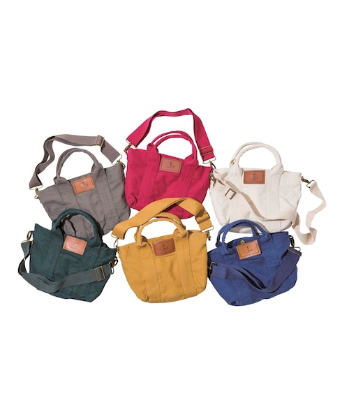 PEACH JOHN（ピーチジョン）の「ＰＪ　ＢＡＳＩＣ／キャンバストートシスターＮＥＯ（バッグ・ベージュ/ネイビー/アーミー/ピンク/ブラック/ベビーピンク/スカイ/マスタード/フォレスト/グレー/レッド・S/M/L）」の6枚目の写真
