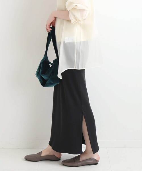 IENA(イエナ)の「《追加》テレコリブスカート◆(スカート・ブラック A/36/38/在庫なし)」の1枚目の写真