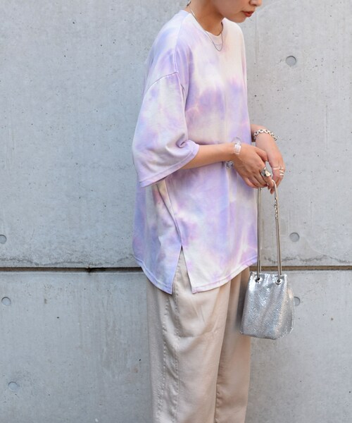 no brand(ノーブランド)の「タイダイバンドカラーTEE(Tシャツ/カットソー・レディース・その他)」の5枚目の写真