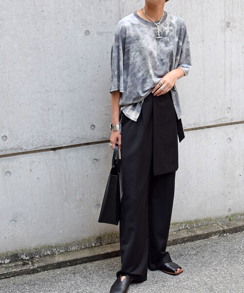 no brand(ノーブランド)の「タイダイバンドカラーTEE(Tシャツ/カットソー・レディース・その他)」の2枚目の写真