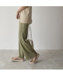 Lavish Gate | nh-bottoms-02067　セミワイド リブパンツ　ピスタチオ(その他パンツ)
