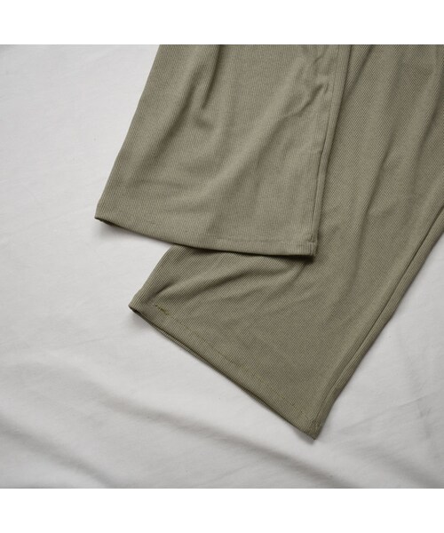 Lavish Gate(ラヴィッシュゲート)の「nh-bottoms-02067 セミワイド リブパンツ ピスタチオ(その他パンツ・レディース・その他)」の9枚目の写真
