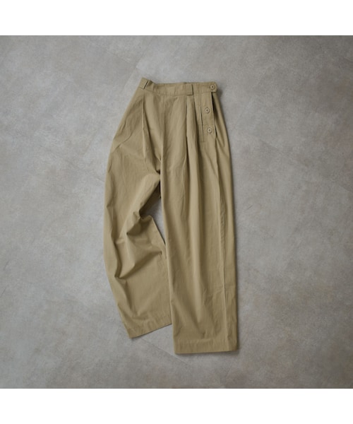 Lavish Gate(ラヴィッシュゲート)の「bottoms-02068 サイドボタン タック ワイドパンツ ベージュ(その他パンツ・レディース・その他)」の10枚目の写真