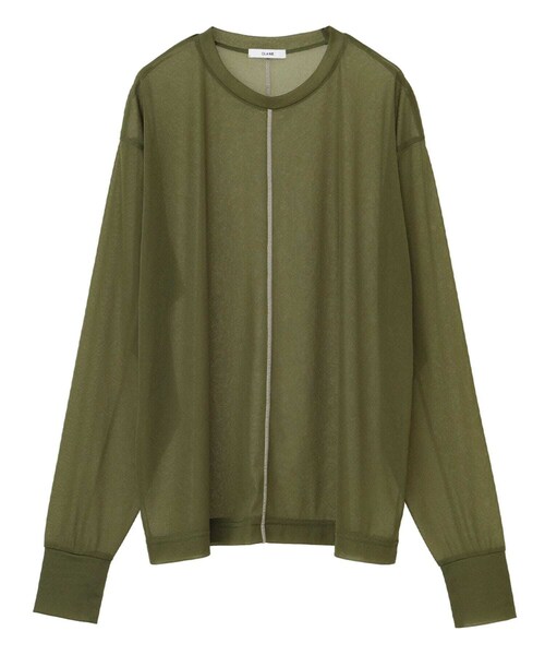 CLANE（クラネ）の「カラーラインシアーロングスリーブトップス