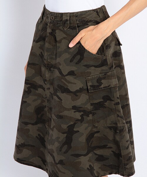 DOUBLE NAME（ダブルネーム）の「カーゴフレアＳＫＴ（スカート・ネイビー/ベージュ/柄A/柄B・FREE）」の7枚目の写真