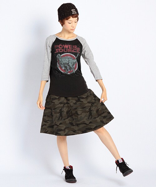 DOUBLE NAME（ダブルネーム）の「カーゴフレアＳＫＴ（スカート・ネイビー/ベージュ/柄A/柄B・FREE）」の9枚目の写真