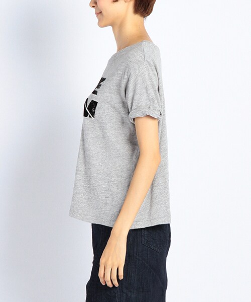 DOUBLE NAME（ダブルネーム）の「ねじりロール袖Ｔシャツ（トップス・ブラック/オフシロ/杢グレー・FREE）」の4枚目の写真