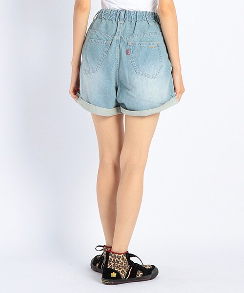 DOUBLE NAME（ダブルネーム）の「タック入りデニムＳＰＮ（パンツ・サックス/ネイビー・FREE）」の4枚目の写真