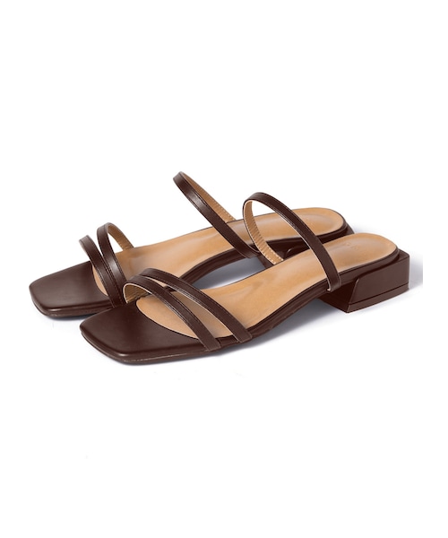 GRL（グレイル）の「スクエアトゥストラップサンダル（サンダル・レディース・オフホワイト/べっ甲/ブラック/ベージュ/ブラウン/オレンジ/アイボリー・24.5）」の5枚目の写真