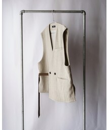 YohKi | "Erinashi" double vest（BEIGE）(ベスト)