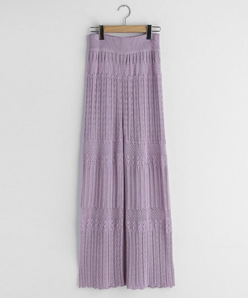 DHOLIC（ディーホリック）の「シアーニットパンツ（その他パンツ・レディース・ホワイト/パープル/ブラウン・FREE/FERE）」の3枚目の写真