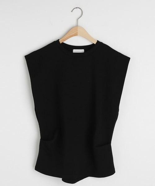 DHOLIC(ディーホリック)の「タックキャップスリーブTシャツ(Tシャツ/カットソー・レディース・ホワイト/ブラック/グリーン・FREE)」の2枚目の写真