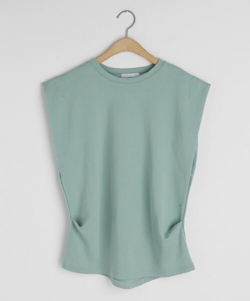 DHOLIC(ディーホリック)の「タックキャップスリーブTシャツ(Tシャツ/カットソー・レディース・ホワイト/ブラック/グリーン・FREE)」の3枚目の写真