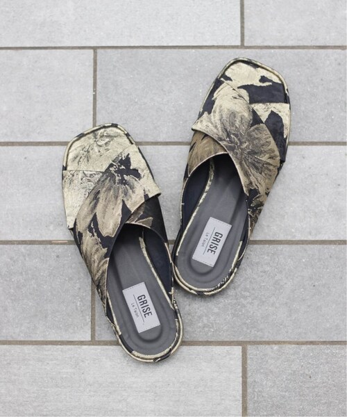 LE TALON（ルタロン）の「GRISE クロスプラットジャガードミュールサンダル◆（シューズ・ベージュ A/S/在庫あり/M/L）」の6枚目の写真