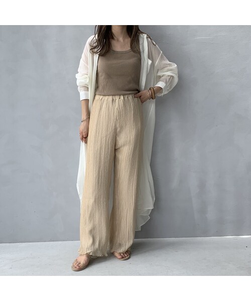 no brand（ノーブランド）の「クリンクルシフォンリラックスパンツ（その他パンツ・レディース・その他）」の6枚目の写真