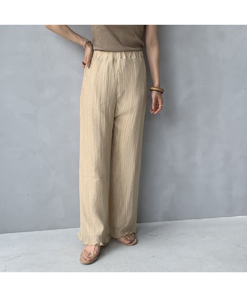no brand（ノーブランド）の「クリンクルシフォンリラックスパンツ（その他パンツ・レディース・その他）」の5枚目の写真