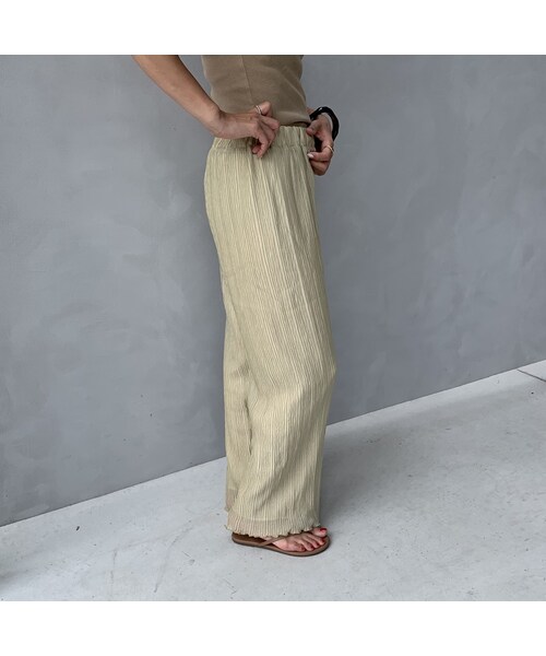 no brand（ノーブランド）の「クリンクルシフォンリラックスパンツ（その他パンツ・レディース・その他）」の4枚目の写真