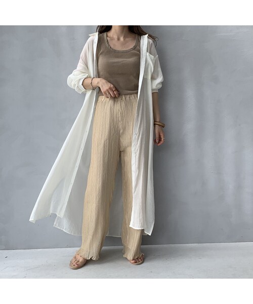 no brand（ノーブランド）の「ロングシアーシャツワンピース（シャツ/ブラウス・レディース・その他）」の5枚目の写真