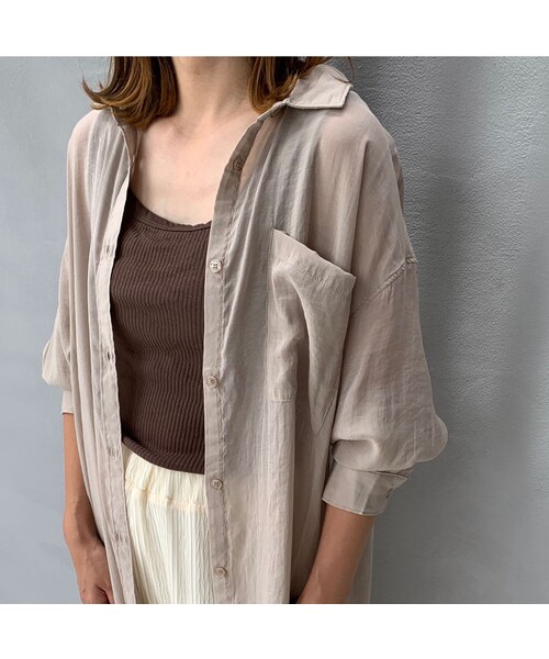 no brand（ノーブランド）の「ロングシアーシャツワンピース（シャツ/ブラウス・レディース・その他）」の10枚目の写真