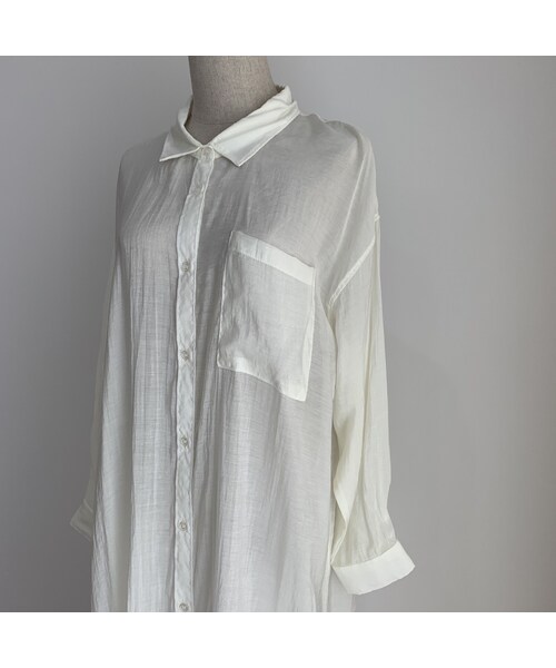 no brand（ノーブランド）の「ロングシアーシャツワンピース（シャツ/ブラウス・レディース・その他）」の13枚目の写真